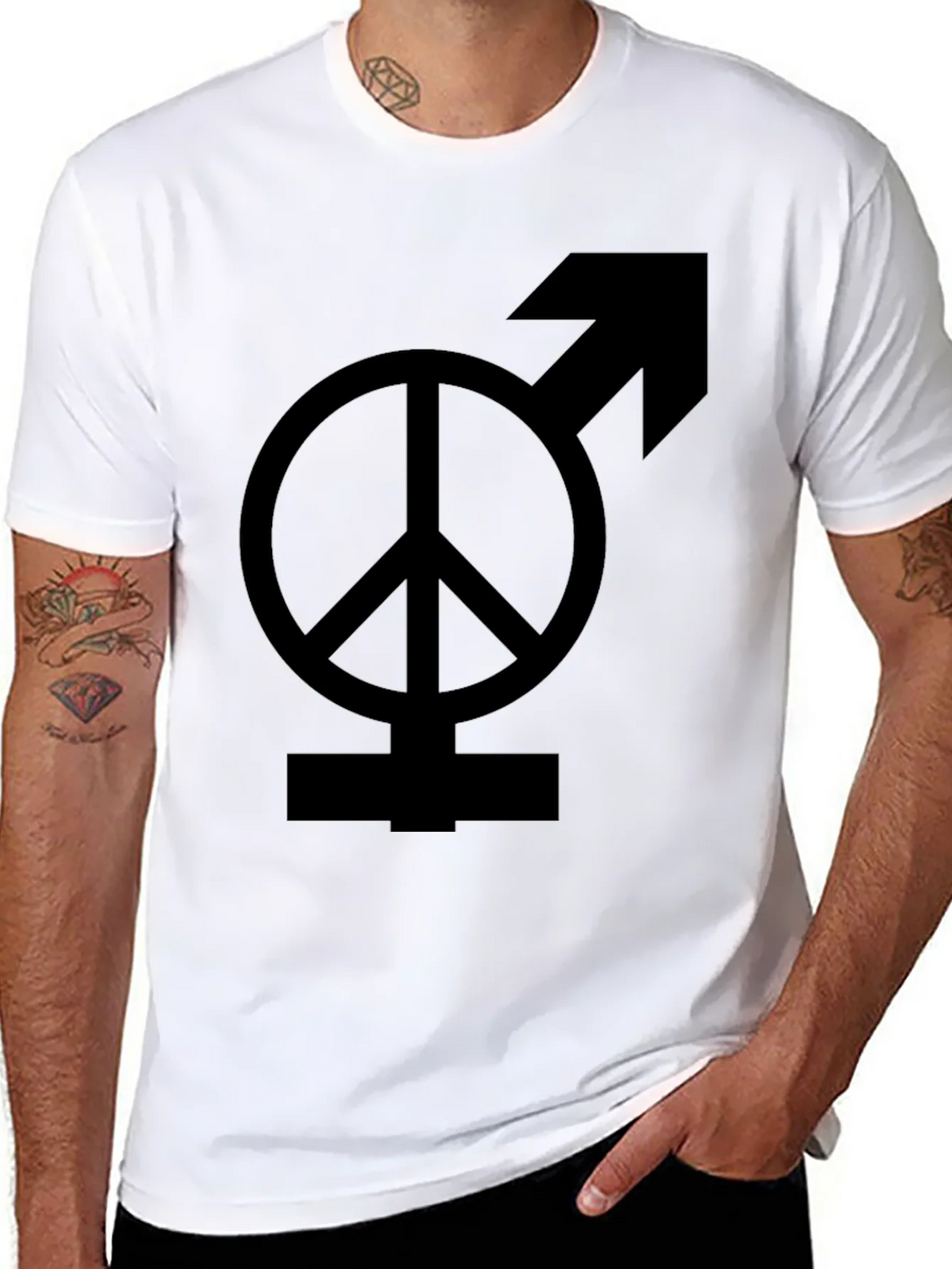 Peace & Male Symbol Black Graphic Tee product image 4