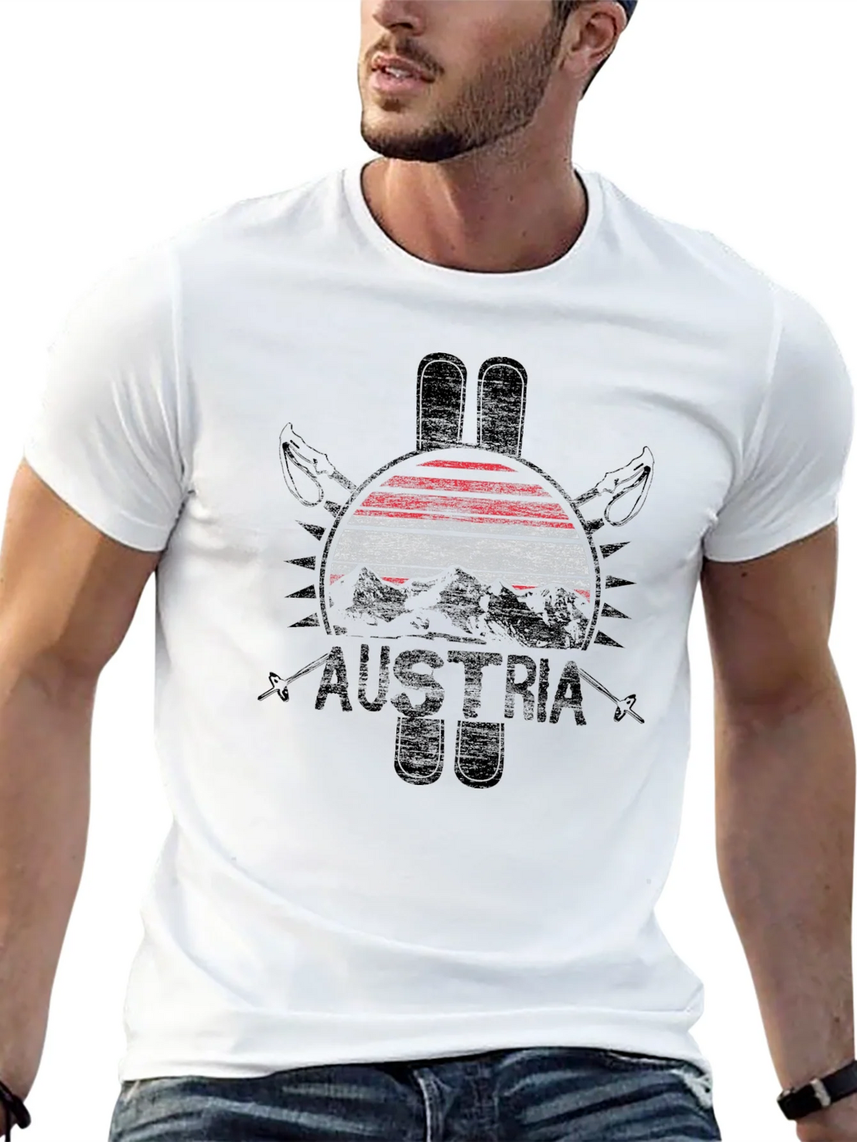 Austria Flag Ski Graphic T-Shirt product image 12