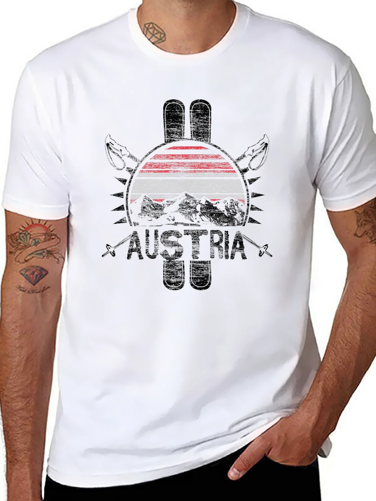 Austria Flag Ski Graphic T-Shirt product image 7