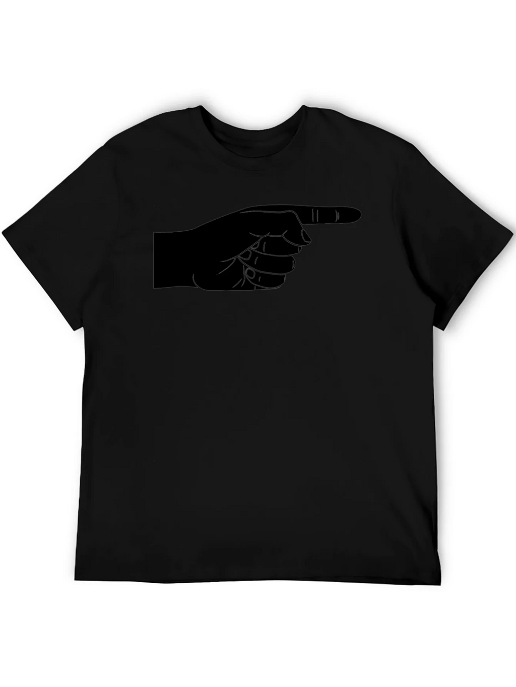 Pointing Finger Graphic Tee - Black Cotton Casual Shirt product image 5