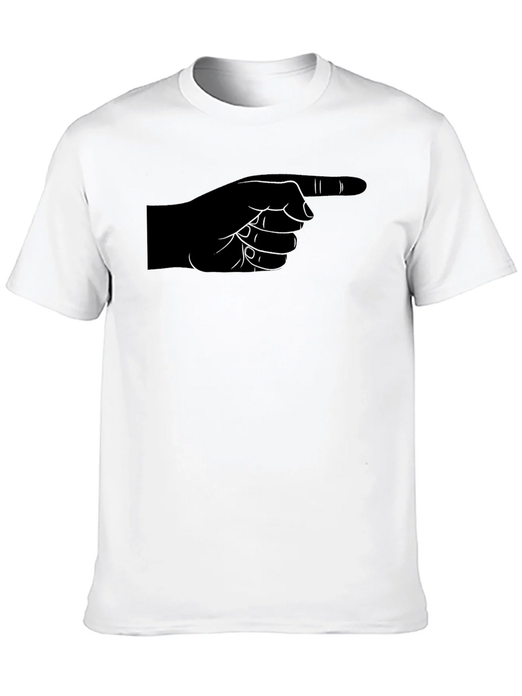 Pointing Finger Graphic Tee - Black Cotton Casual Shirt product image 9