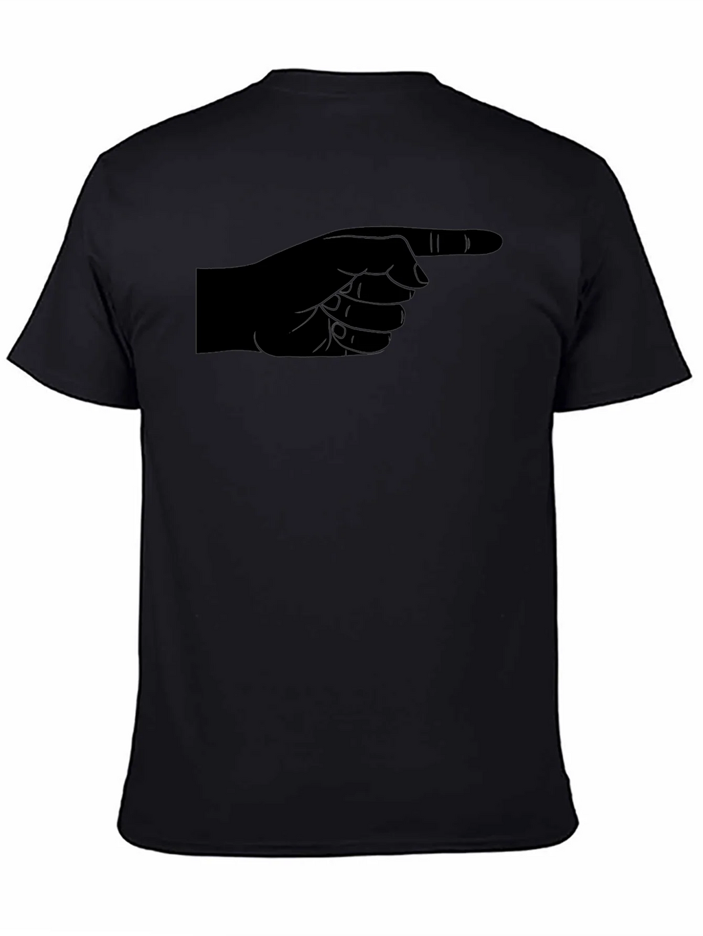 Pointing Finger Graphic Tee - Black Cotton Casual Shirt product image 4