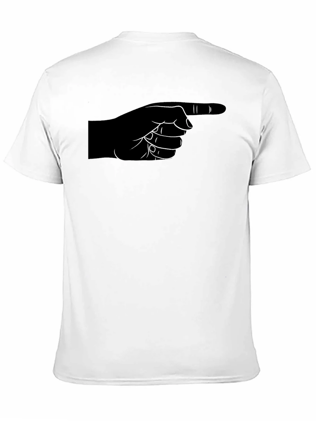 Pointing Finger Graphic Tee - Black Cotton Casual Shirt product image 10