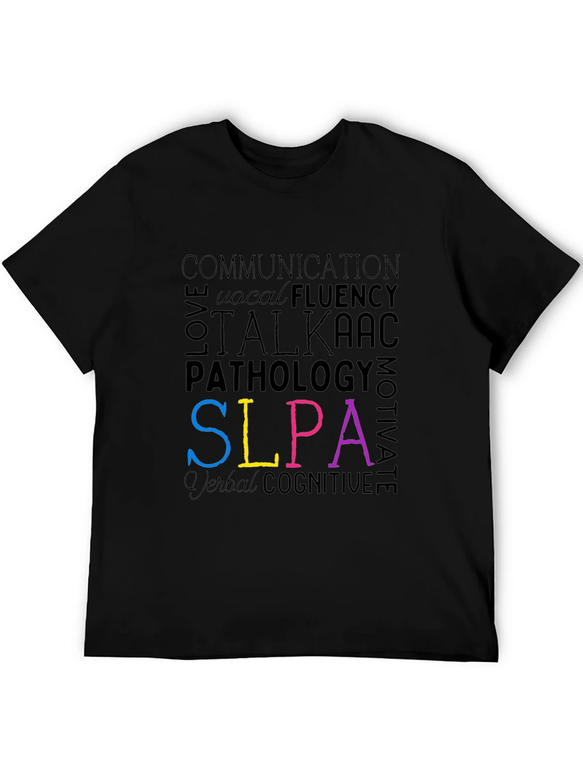 SLPA Word Art T-Shirt - Speech Language Pathology Assistant product image 5