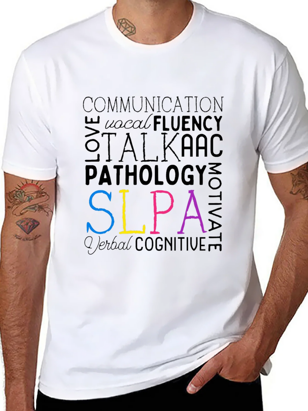 SLPA Word Art T-Shirt - Speech Language Pathology Assistant product image 7