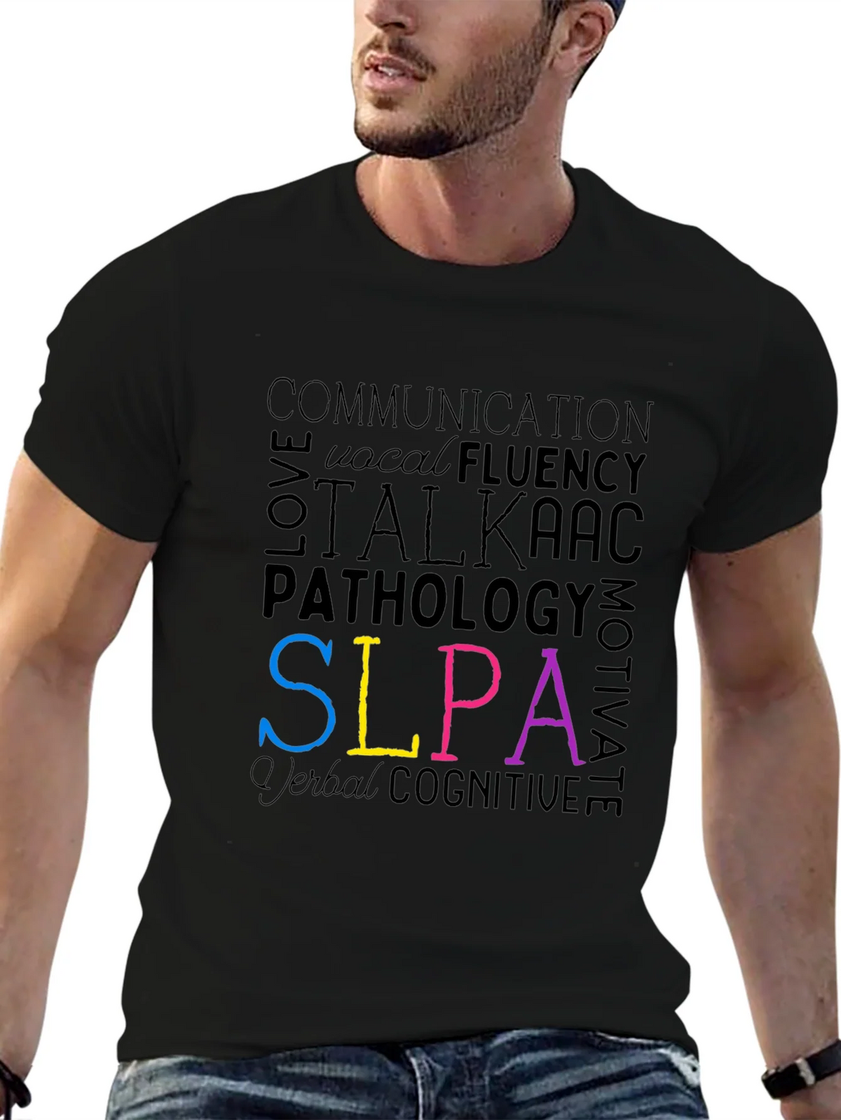 SLPA Word Art T-Shirt - Speech Language Pathology Assistant product image 6
