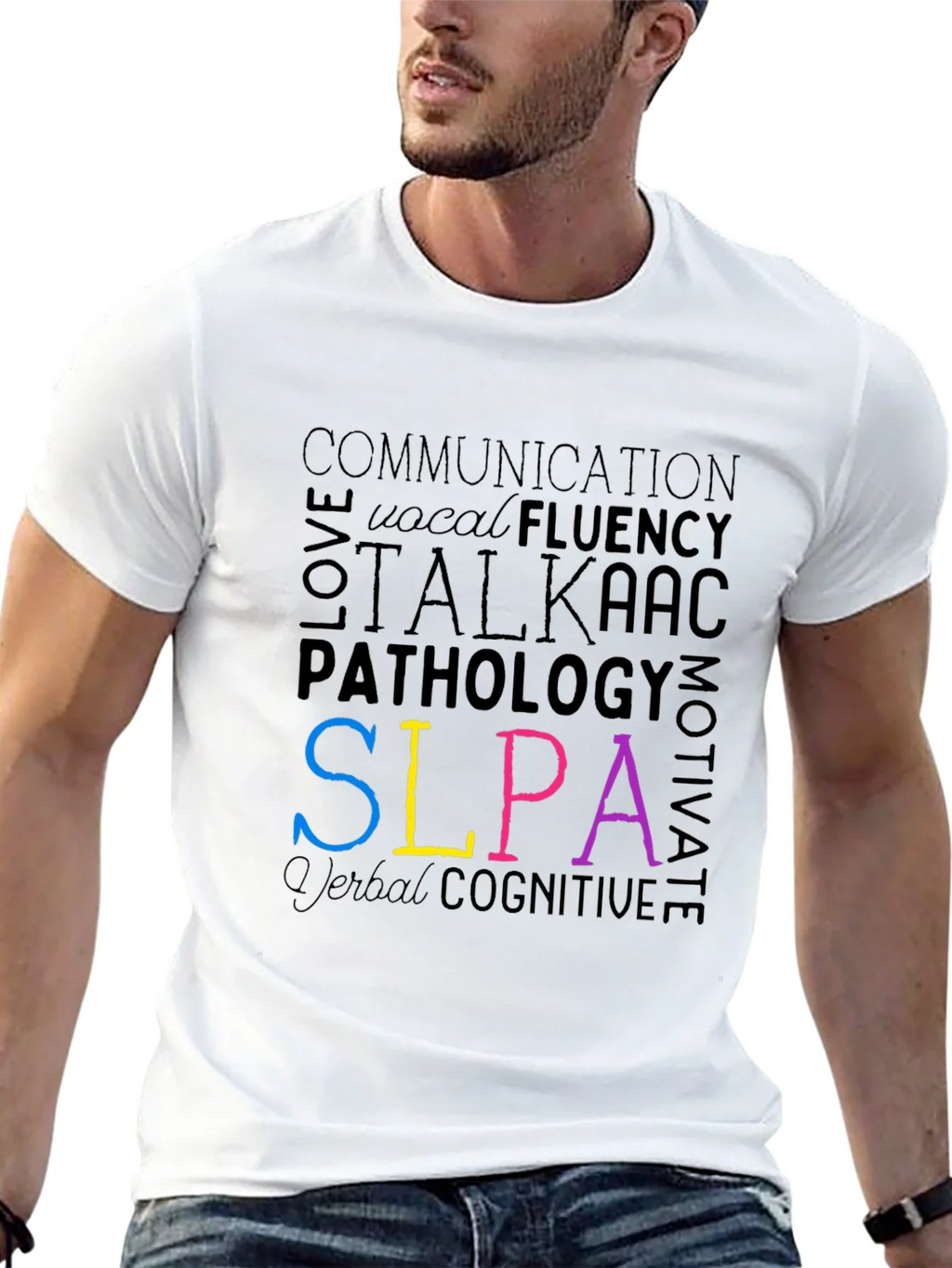 SLPA Word Art T-Shirt - Speech Language Pathology Assistant product image 12