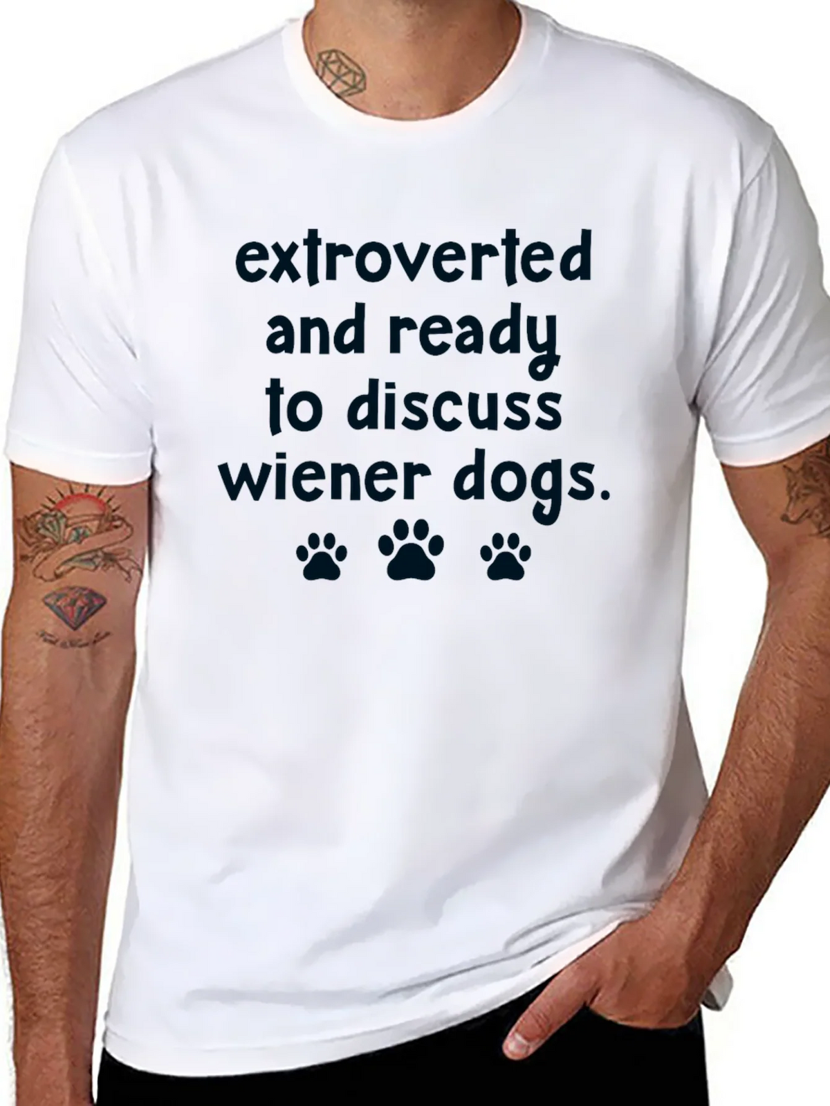 Extroverted Wiener Dog Graphic Tee - Novelty T-Shirt product image 7