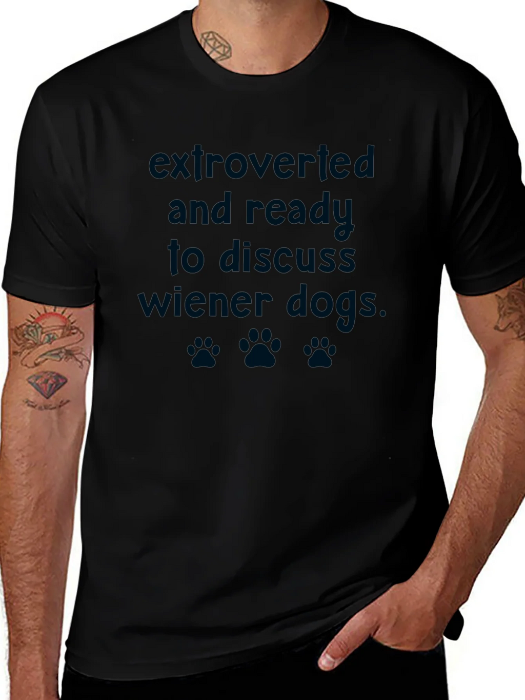 Extroverted Wiener Dog Graphic Tee - Novelty T-Shirt product image 1