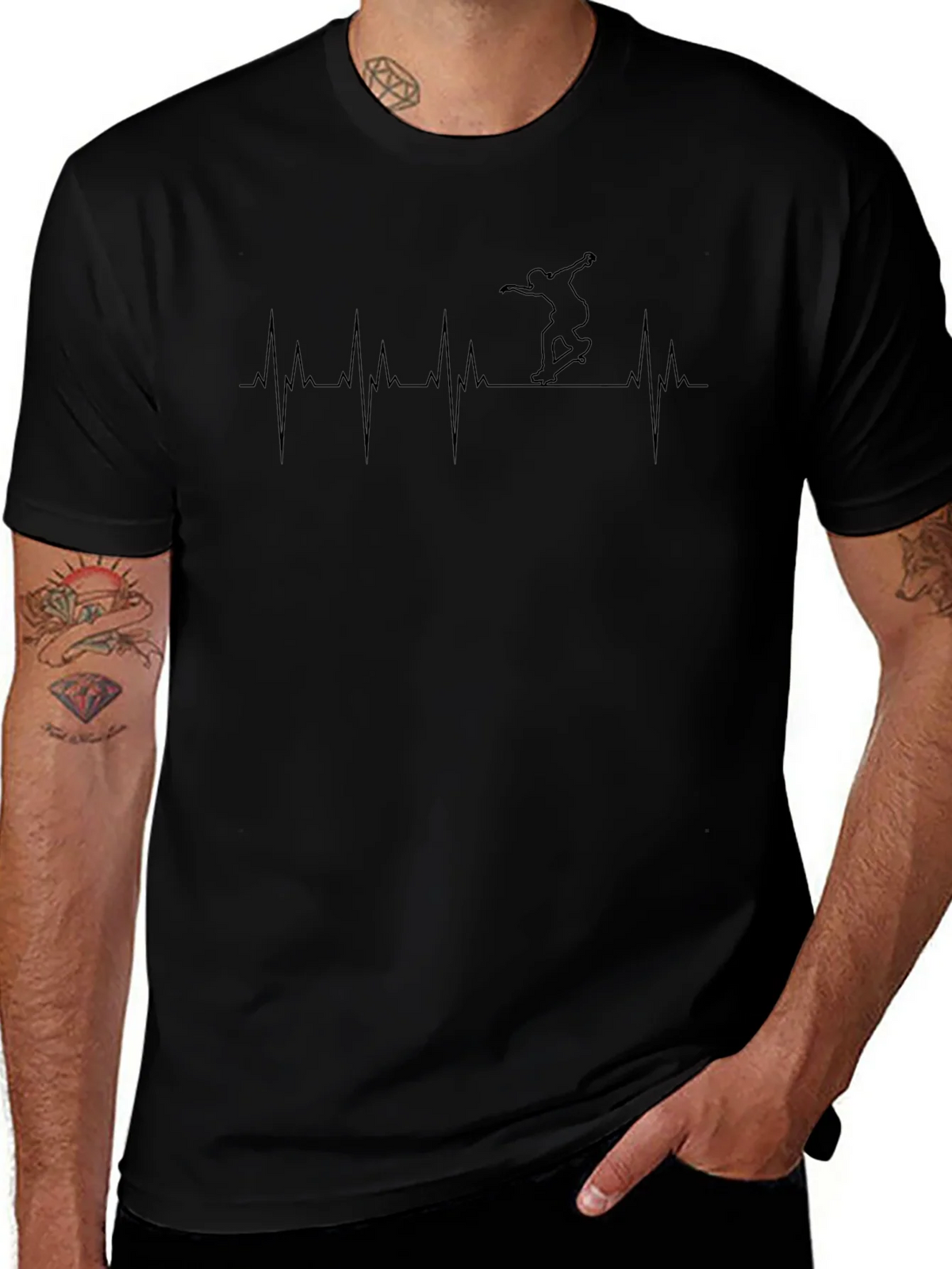 Skateboarding Heartbeat T-Shirt - Ride On! product image 1