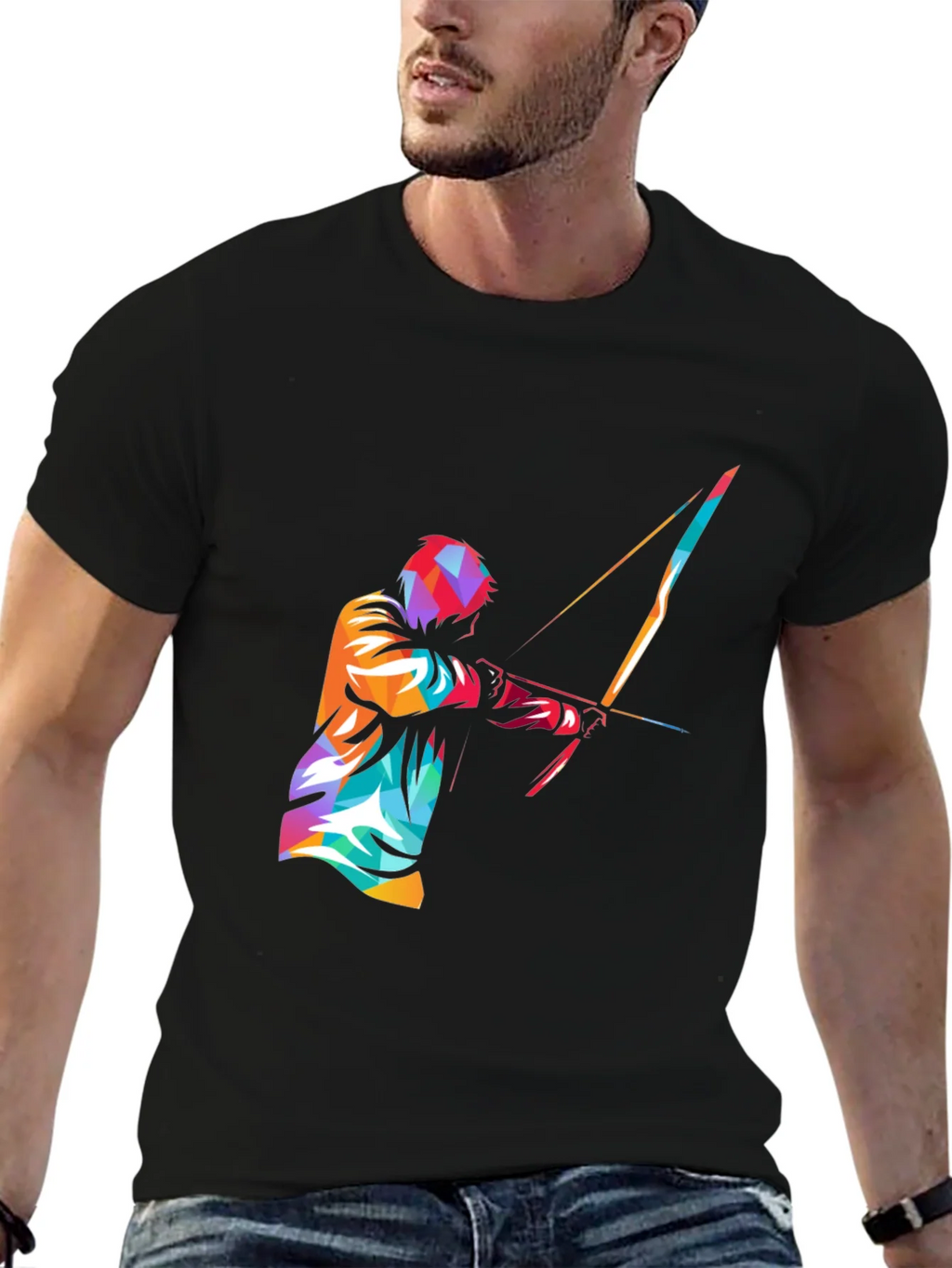Mens Black Graphic Tee - Archery Design product image 6