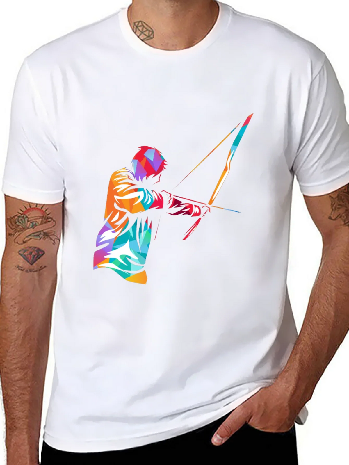 Mens Black Graphic Tee - Archery Design product image 7