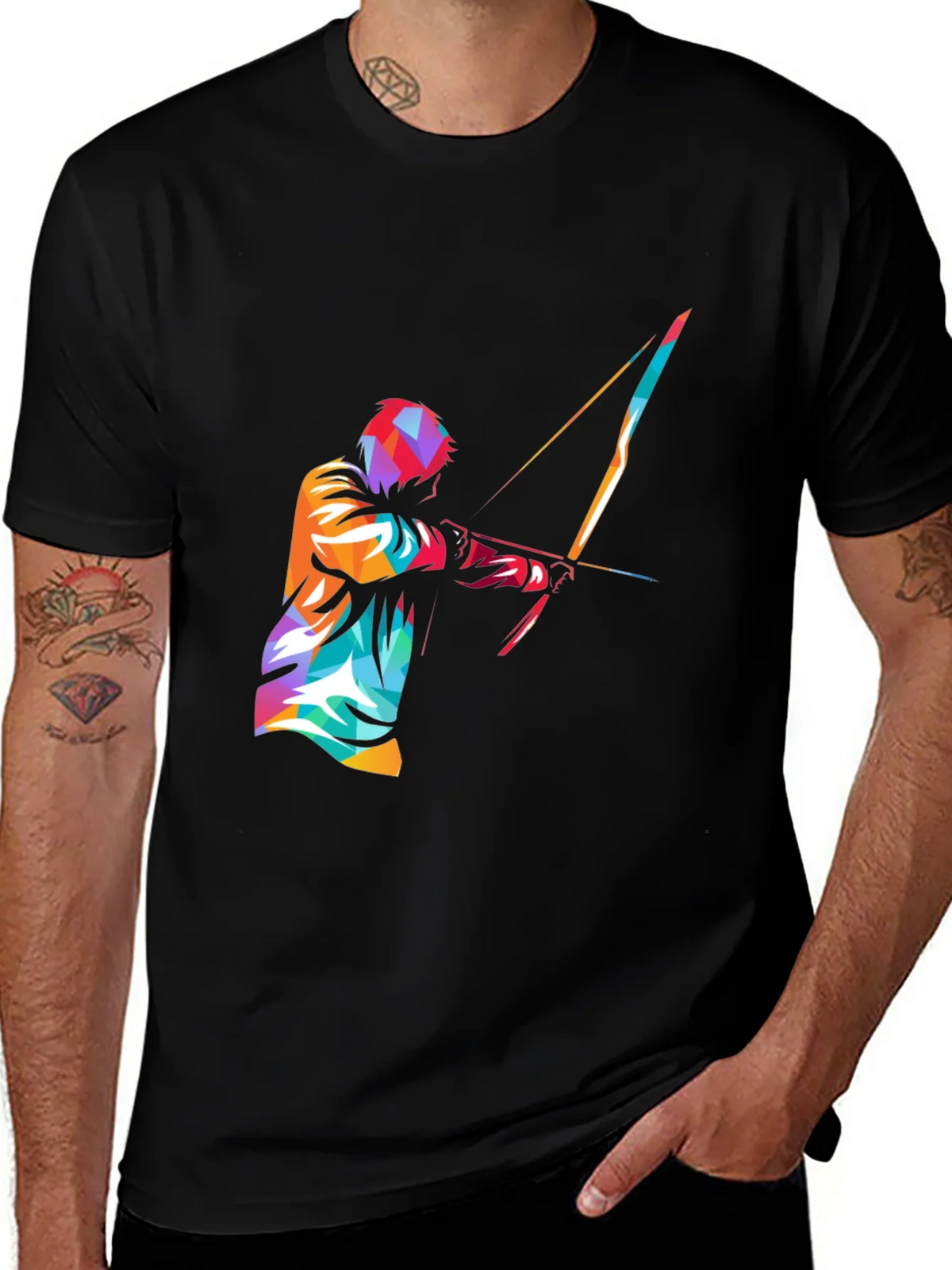 Mens Black Graphic Tee - Archery Design product image 1
