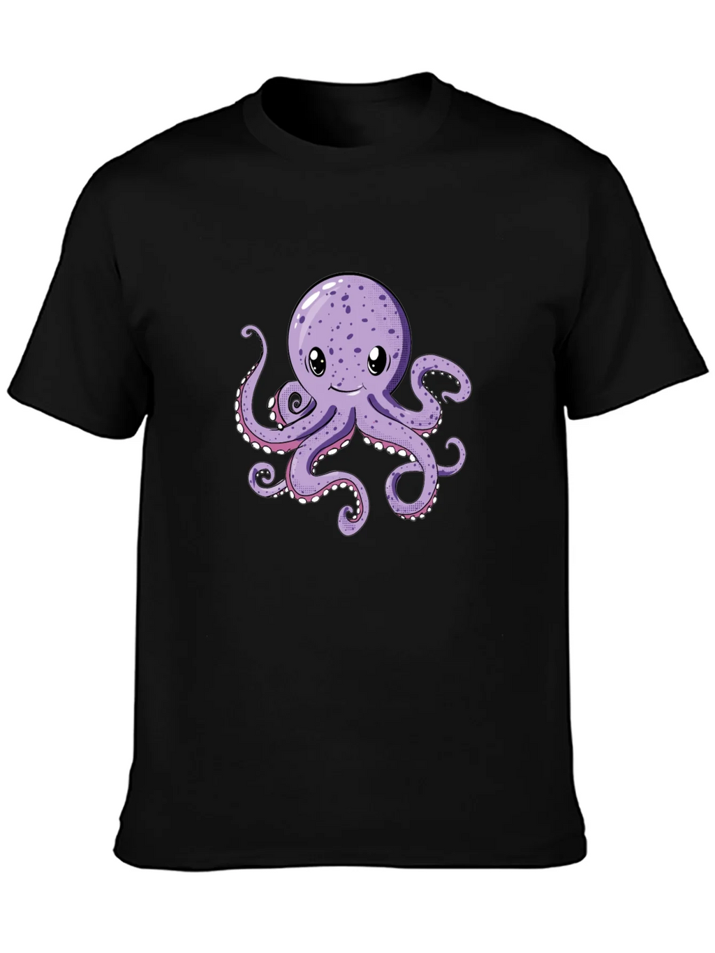 Cute Octopus Graphic Tee - Black Cotton Comfort product image 3