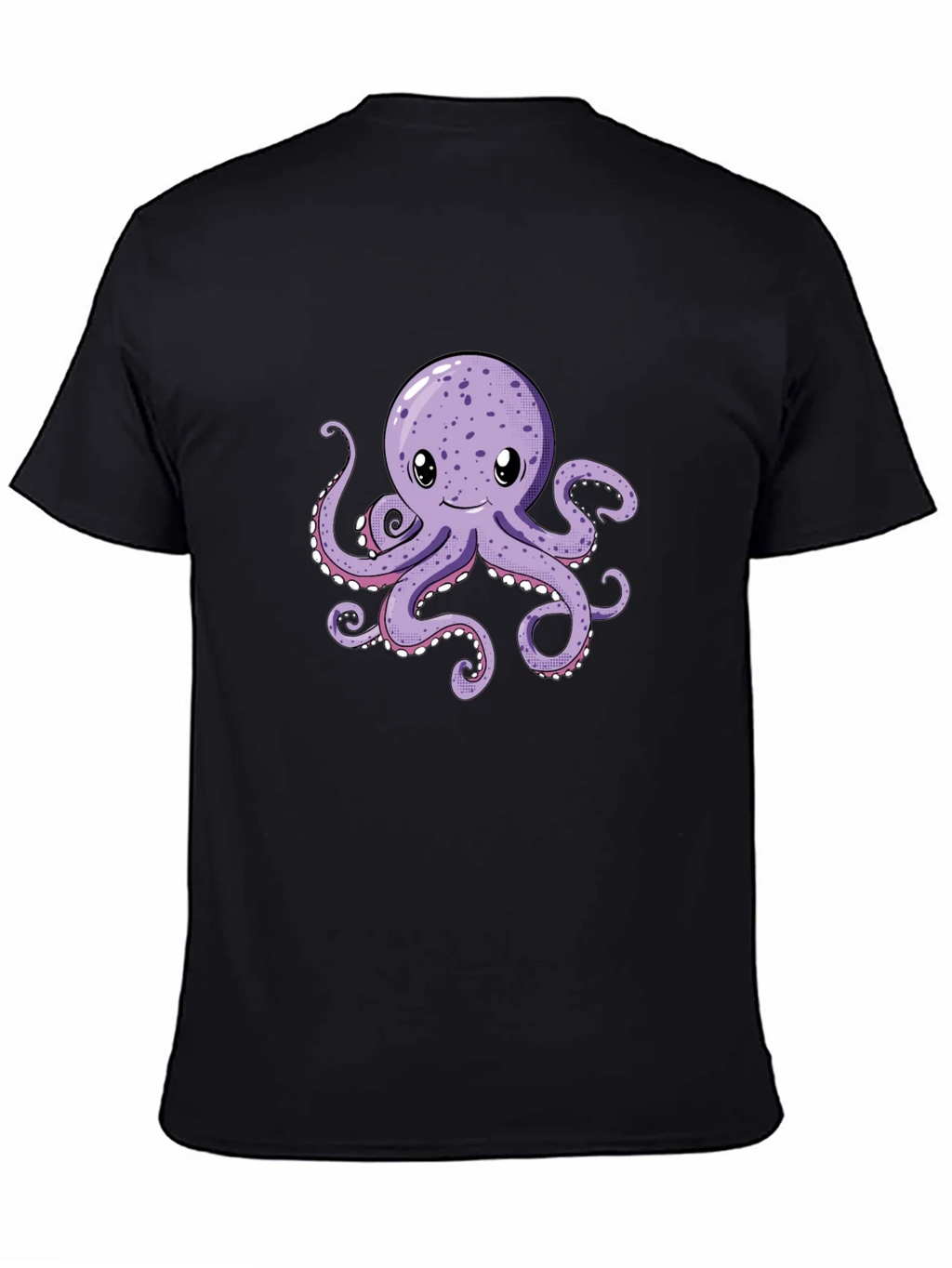 Cute Octopus Graphic Tee - Black Cotton Comfort product image 4