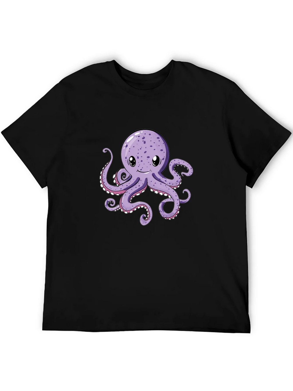 Cute Octopus Graphic Tee - Black Cotton Comfort product image 5