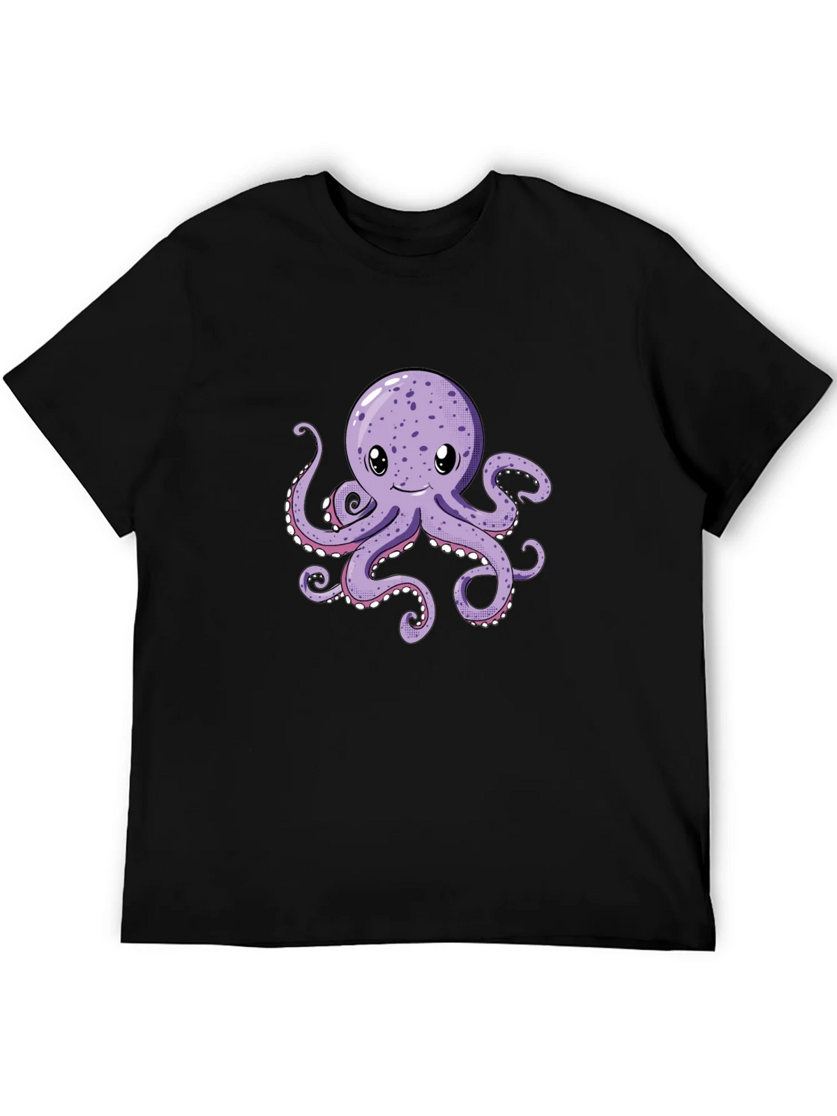 Cute Octopus Graphic Tee - Black Cotton Comfort product image 5