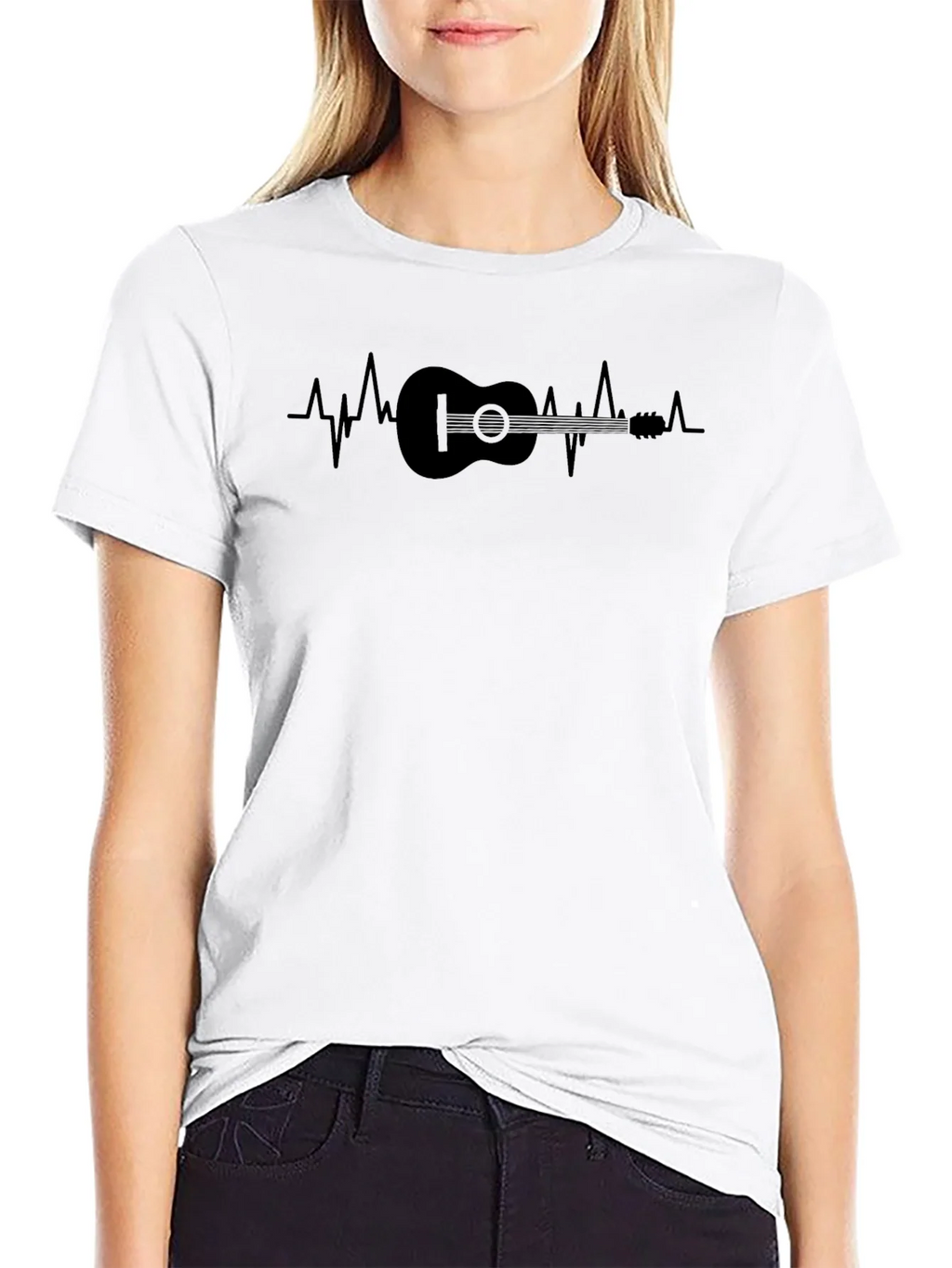 Guitar Heartbeat Graphic T-Shirt - Musician Tee product image 8