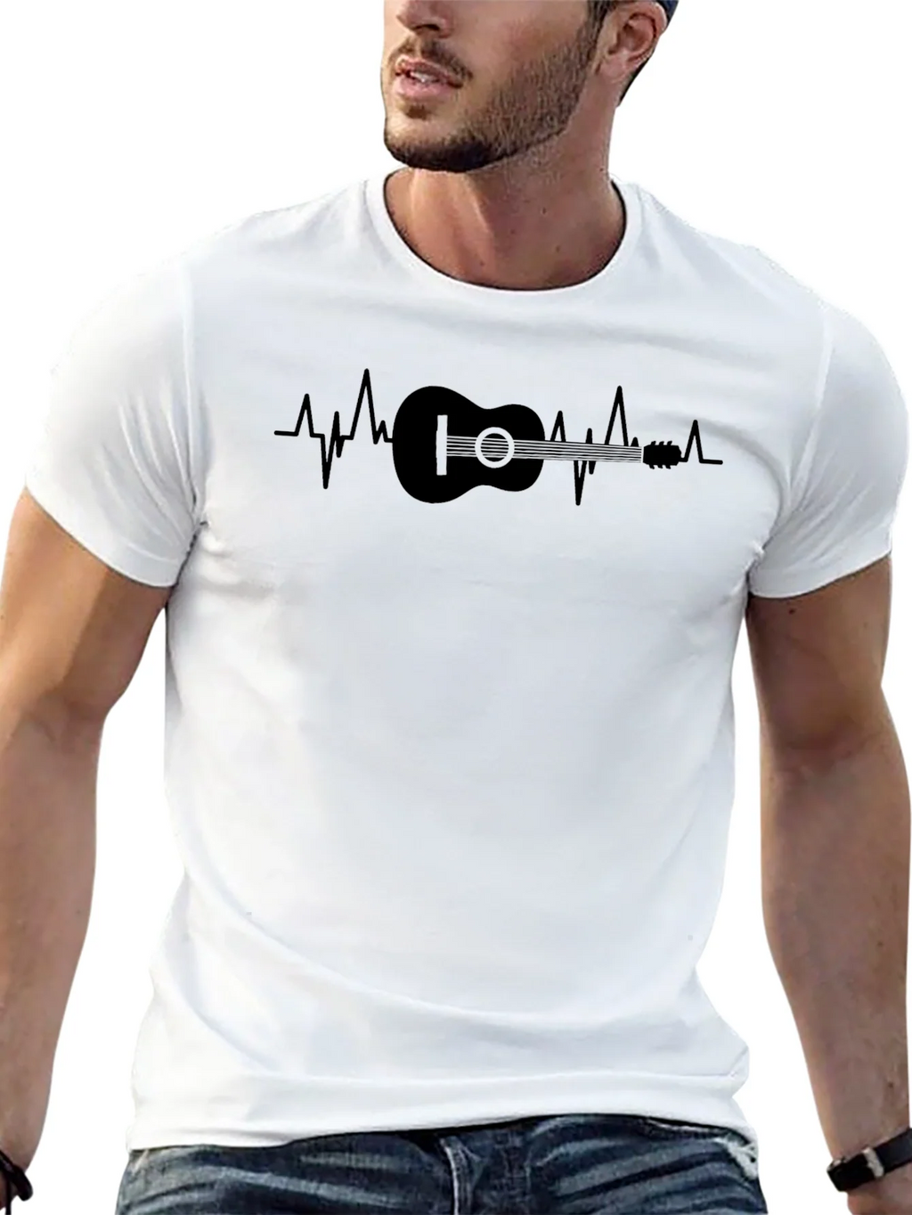 Guitar Heartbeat Graphic T-Shirt - Musician Tee product image 12