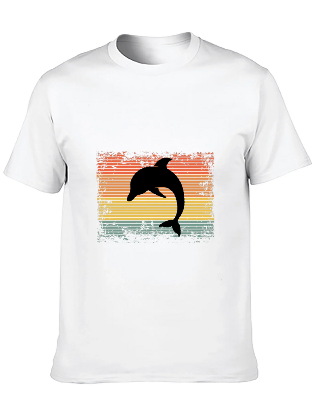 Retro Dolphin Graphic Tee - Black Cotton T-Shirt product image 9
