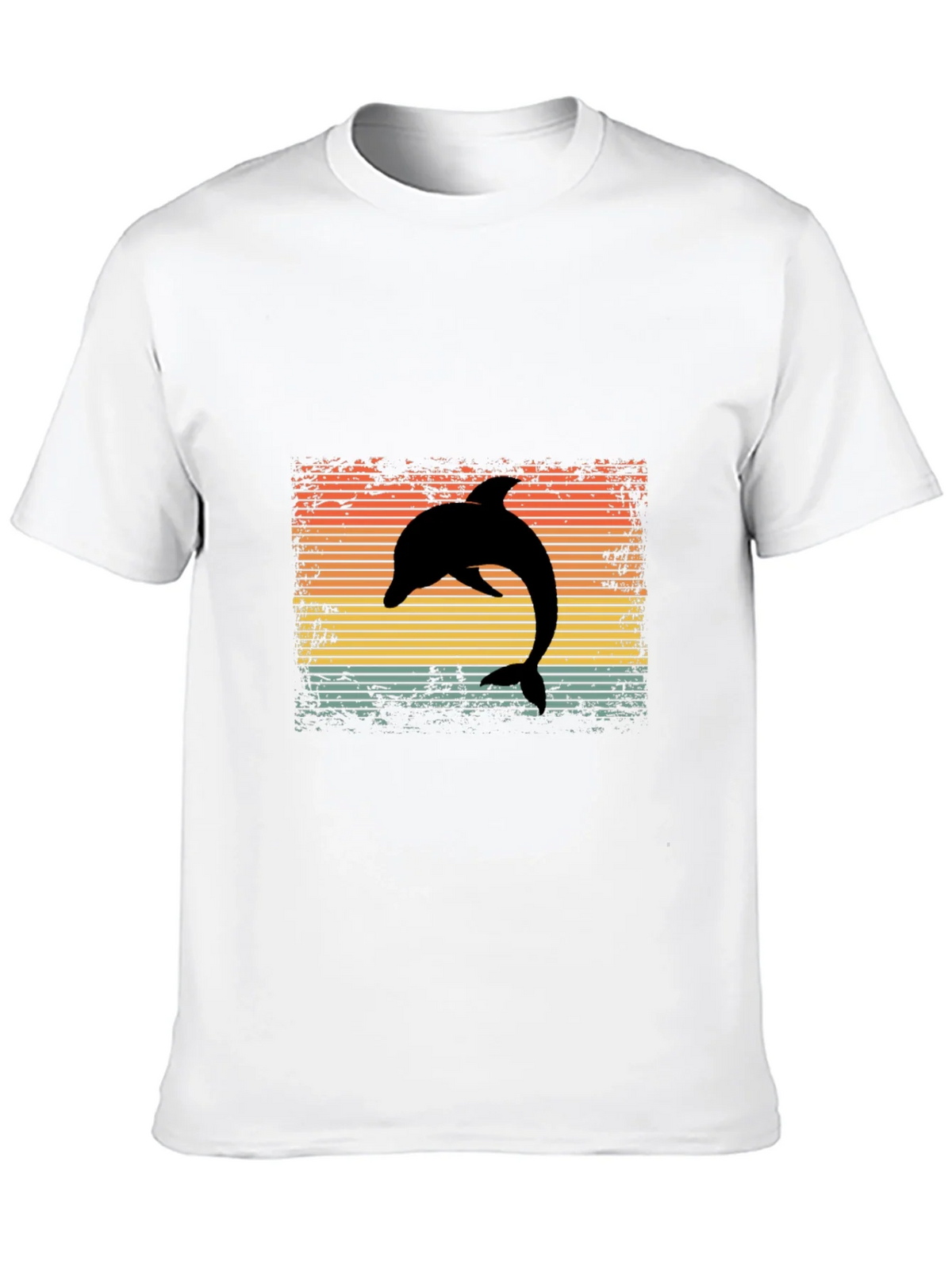 Retro Dolphin Graphic Tee - Black Cotton T-Shirt product image 9