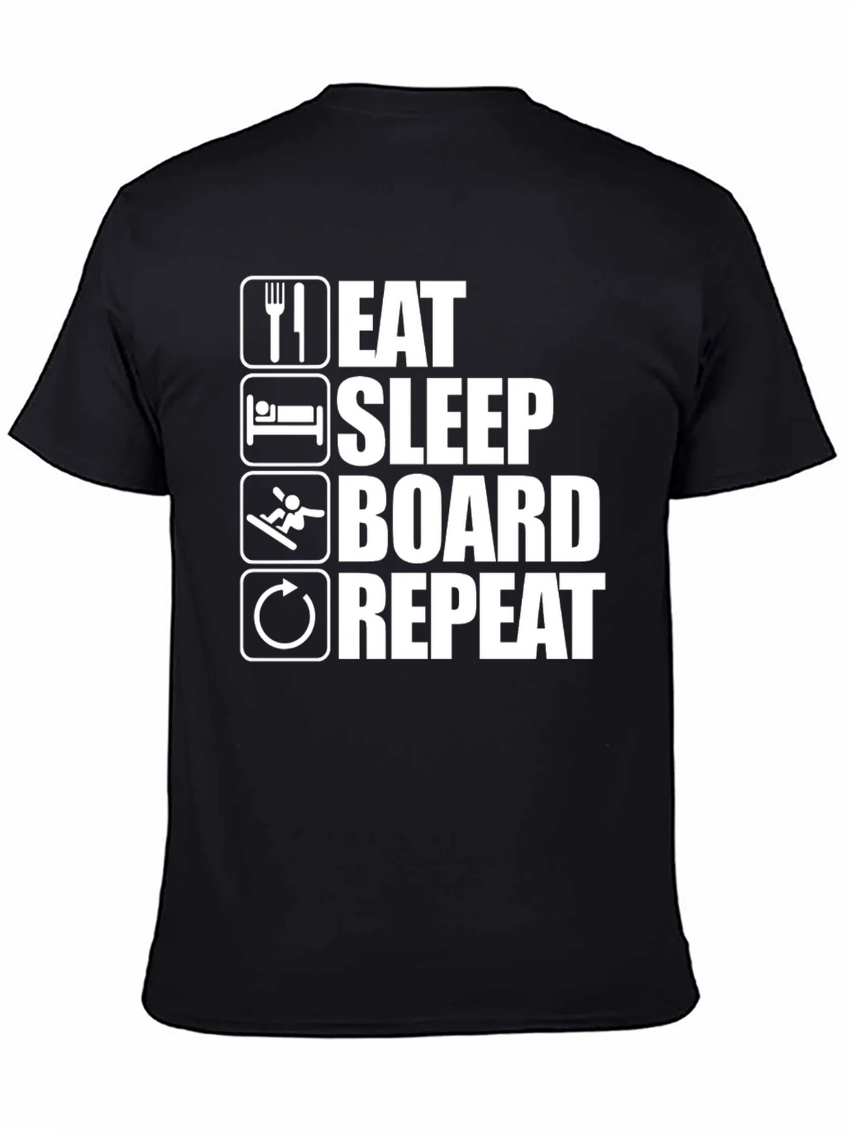 Eat Sleep Board Repeat Black Graphic Tee product image 4