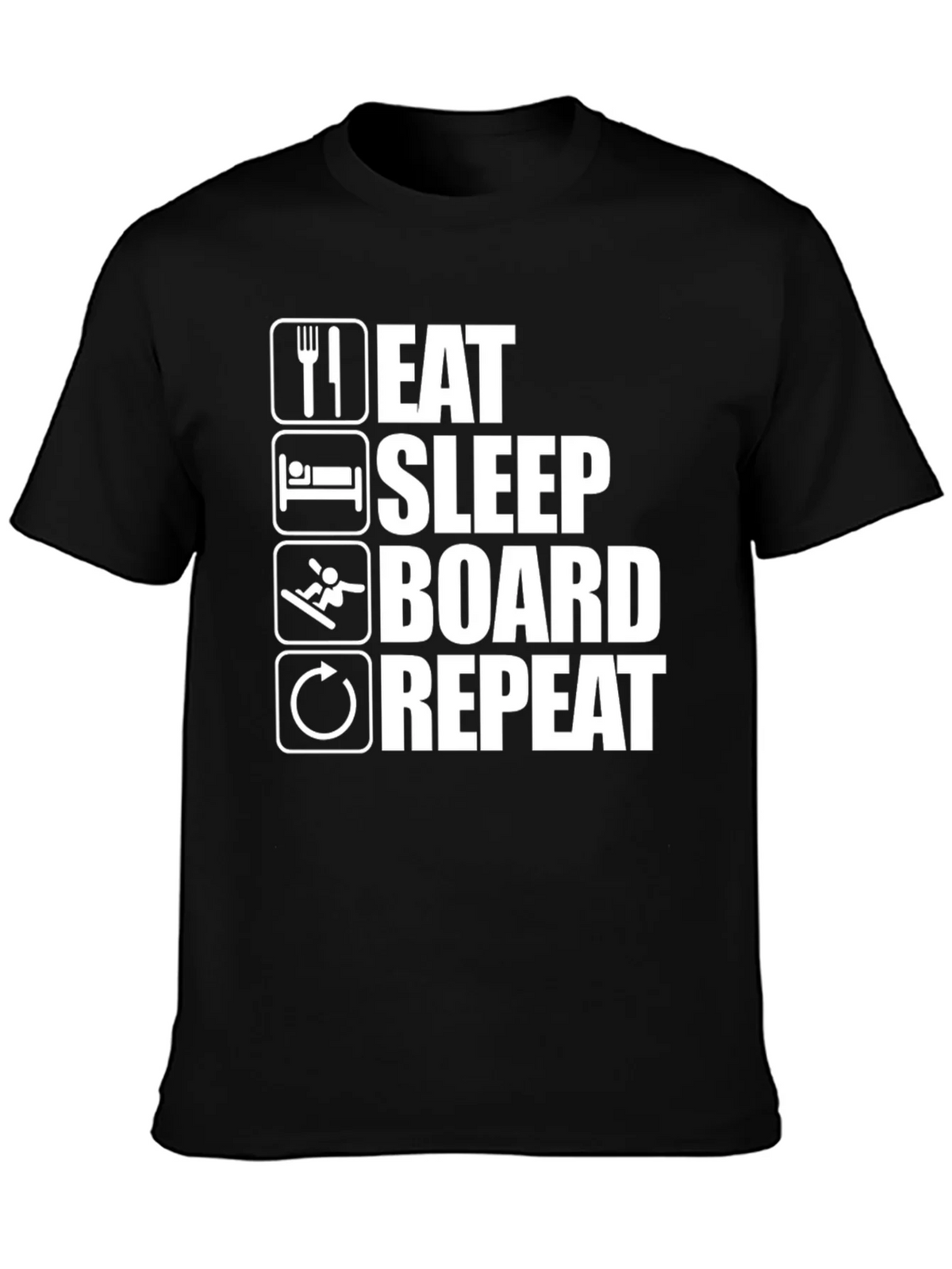 Eat Sleep Board Repeat Black Graphic Tee product image 3