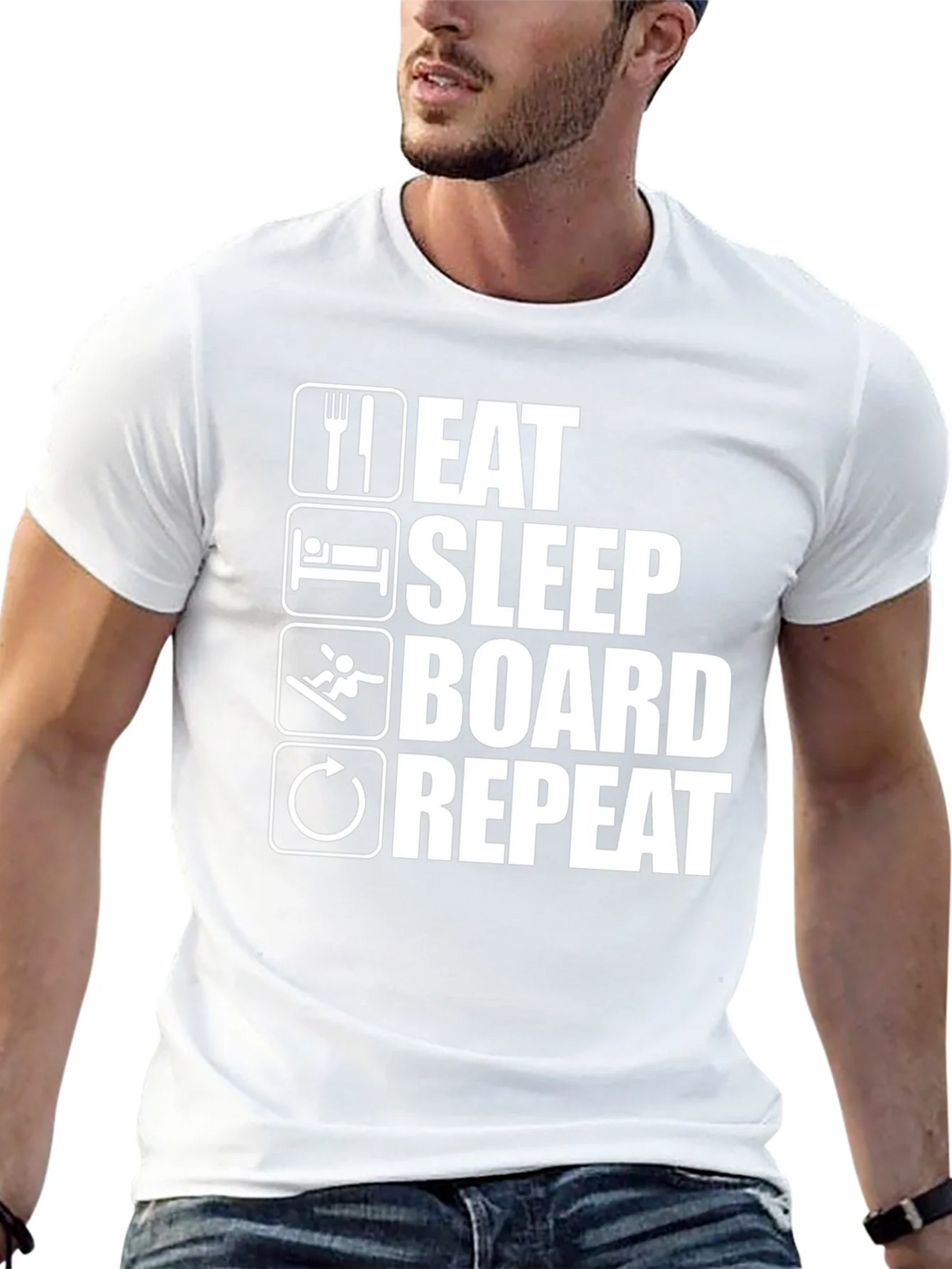 Eat Sleep Board Repeat Black Graphic Tee product image 12