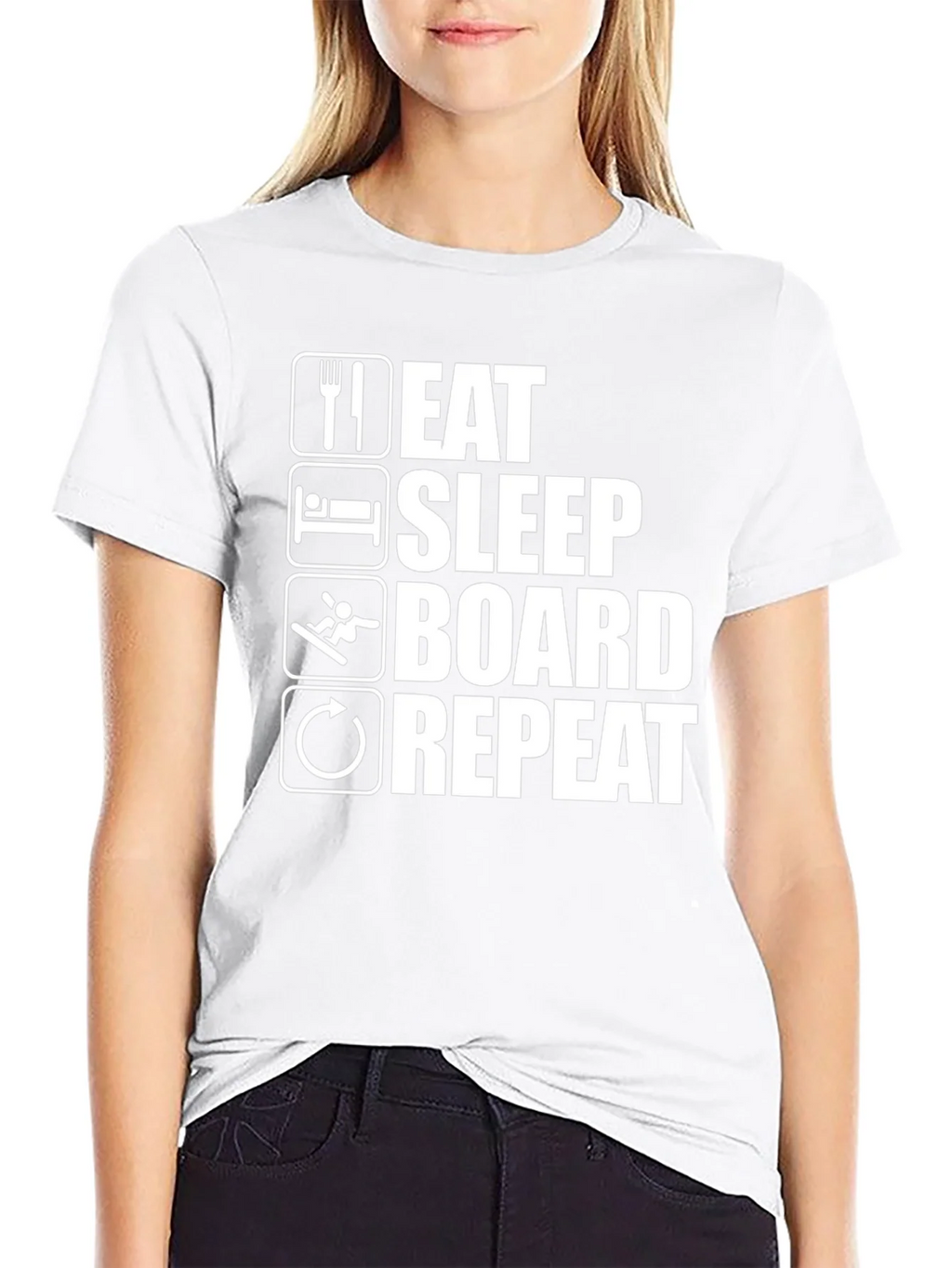 Eat Sleep Board Repeat Black Graphic Tee product image 8
