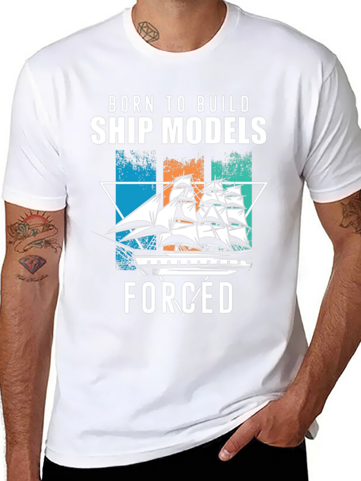 Born to Build Ship Models T-Shirt product image 7