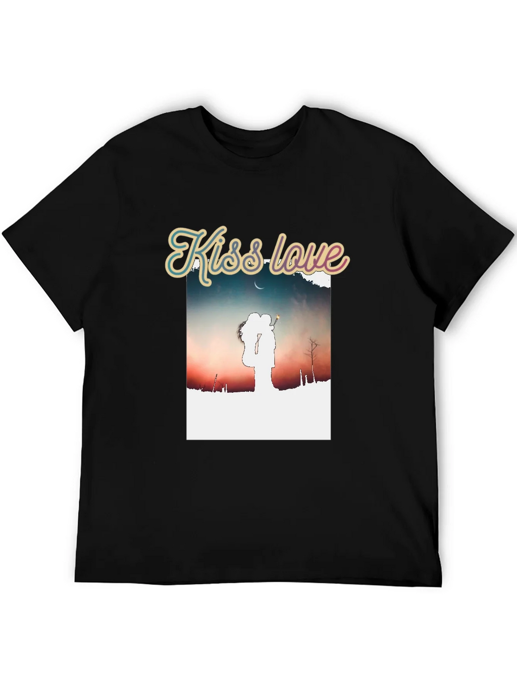 Kiss Love Graphic Black T-Shirt product image 5
