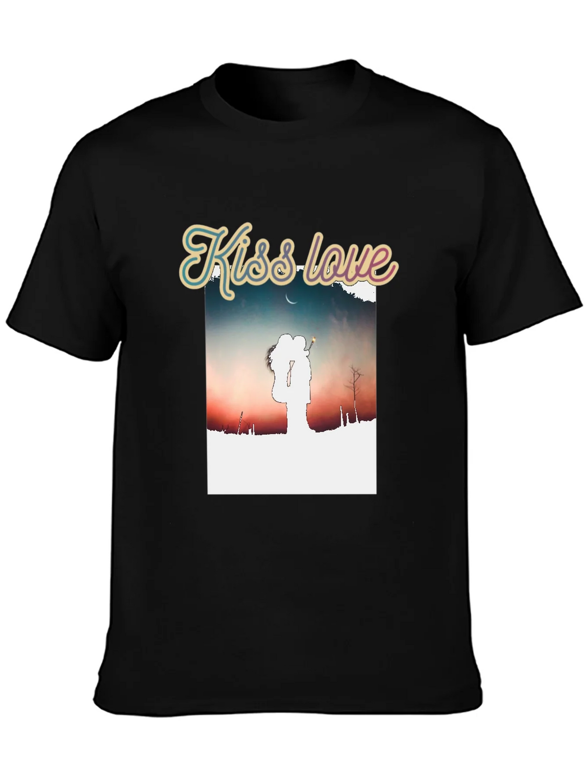 Kiss Love Graphic Black T-Shirt product image 3