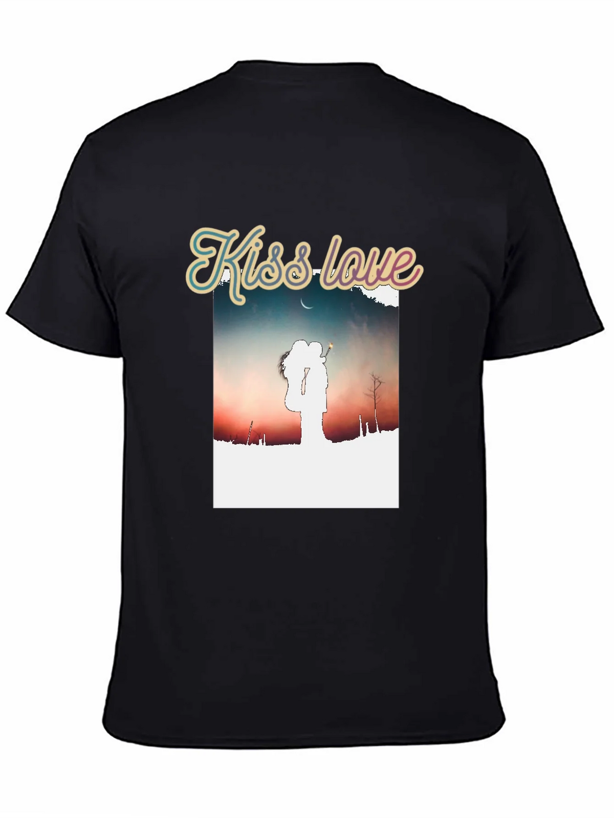 Kiss Love Graphic Black T-Shirt product image 4