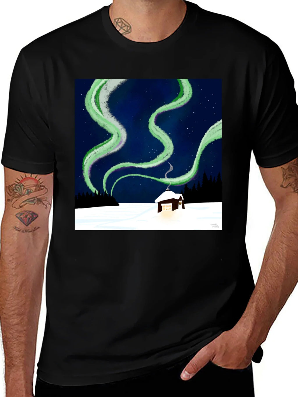 Aurora Cabin Tee: Night Sky Dream product image 1