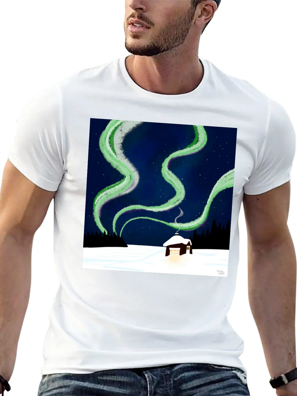 Aurora Cabin Tee: Night Sky Dream product image 12