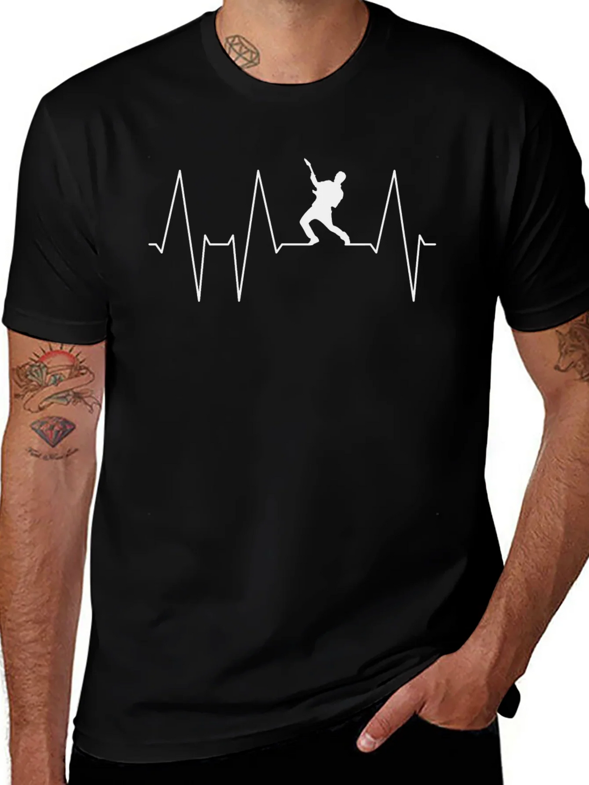 Guitar Heartbeat T-Shirt - Black product image 1