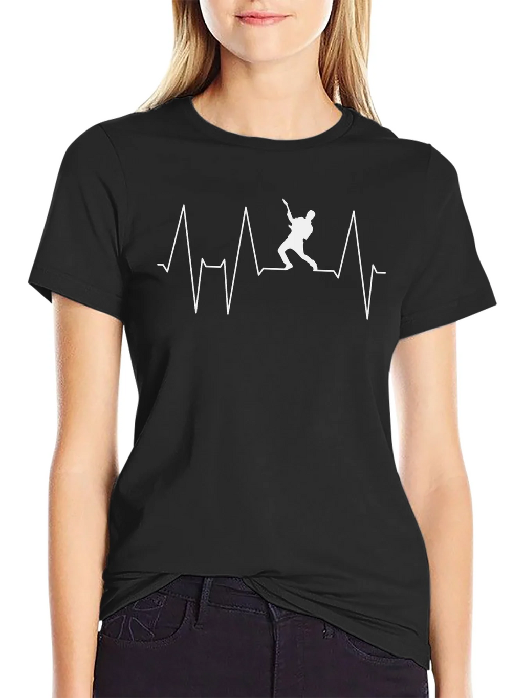 Guitar Heartbeat T-Shirt - Black product image 2