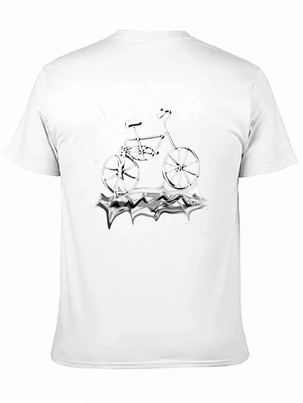 Black T-Shirt with Bicycle Graphic product image 10