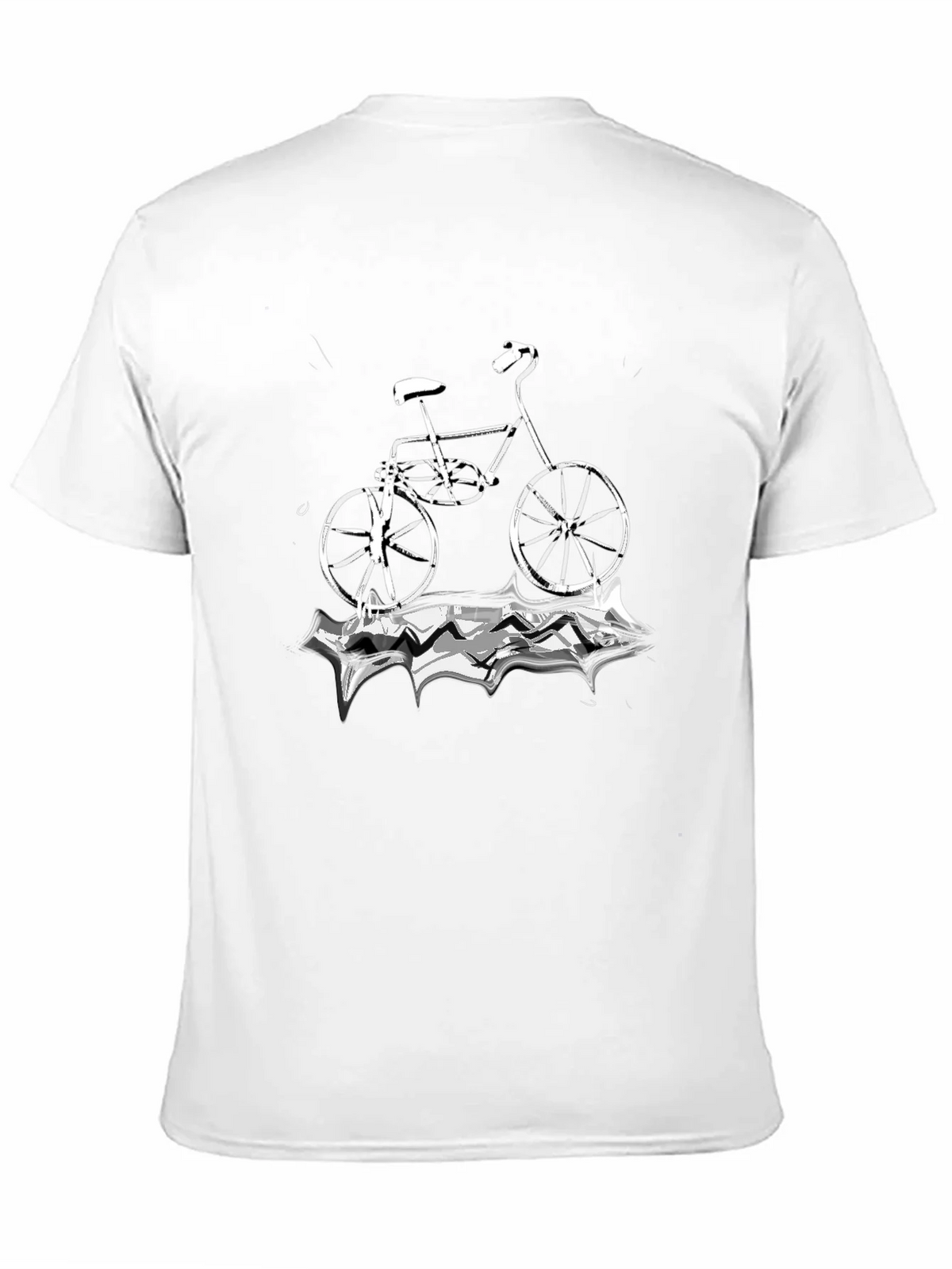 Black T-Shirt with Bicycle Graphic product image 10