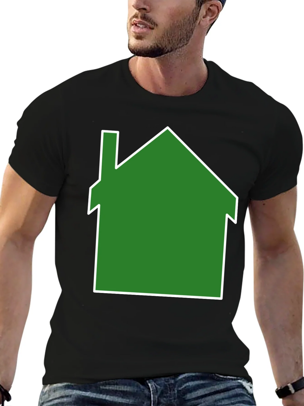 Green House Graphic Print Black T-Shirt product image 5