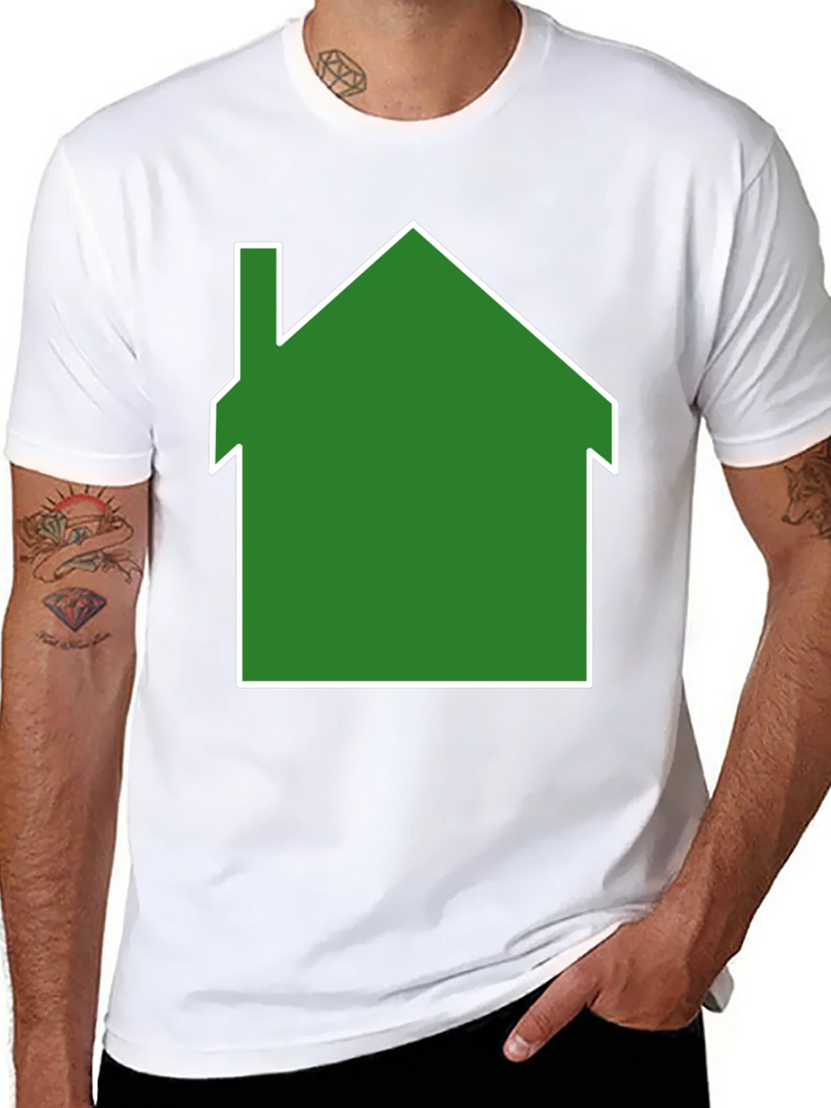 Green House Graphic Print Black T-Shirt product image 6