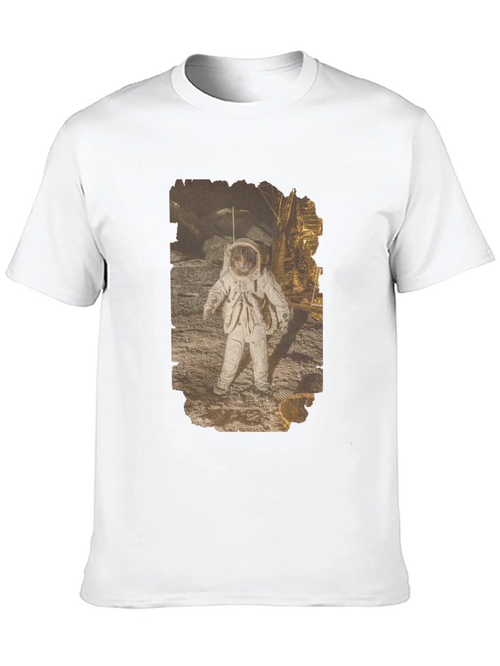 Astronaut Cat Graphic Print Black T-Shirt product image 9