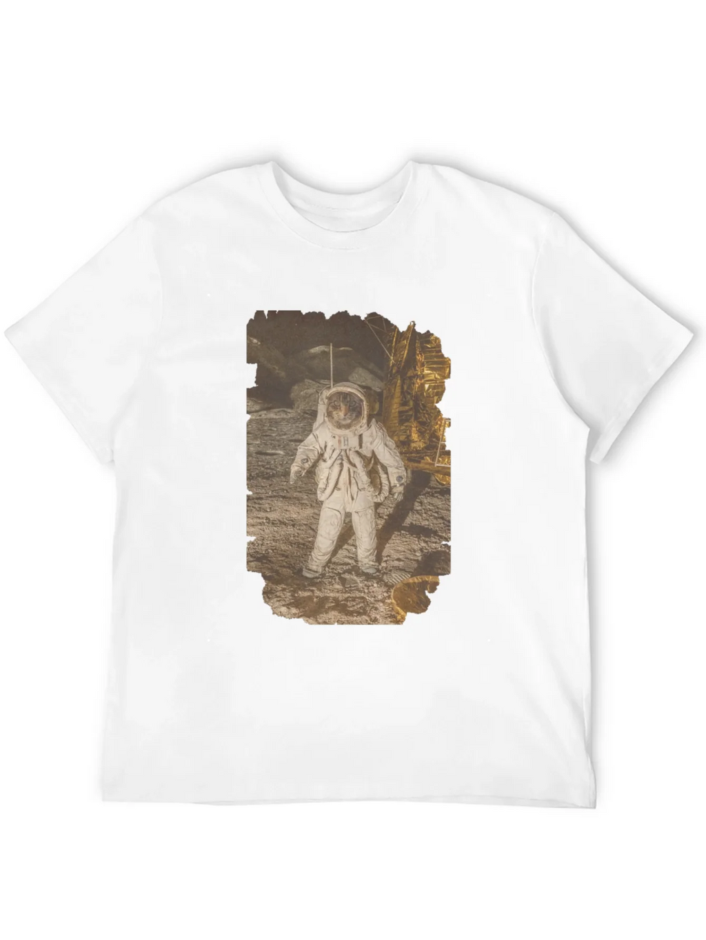 Astronaut Cat Graphic Print Black T-Shirt product image 11