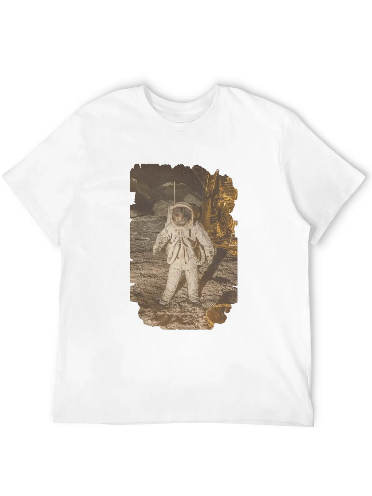 Astronaut Cat Graphic Print Black T-Shirt product image 11