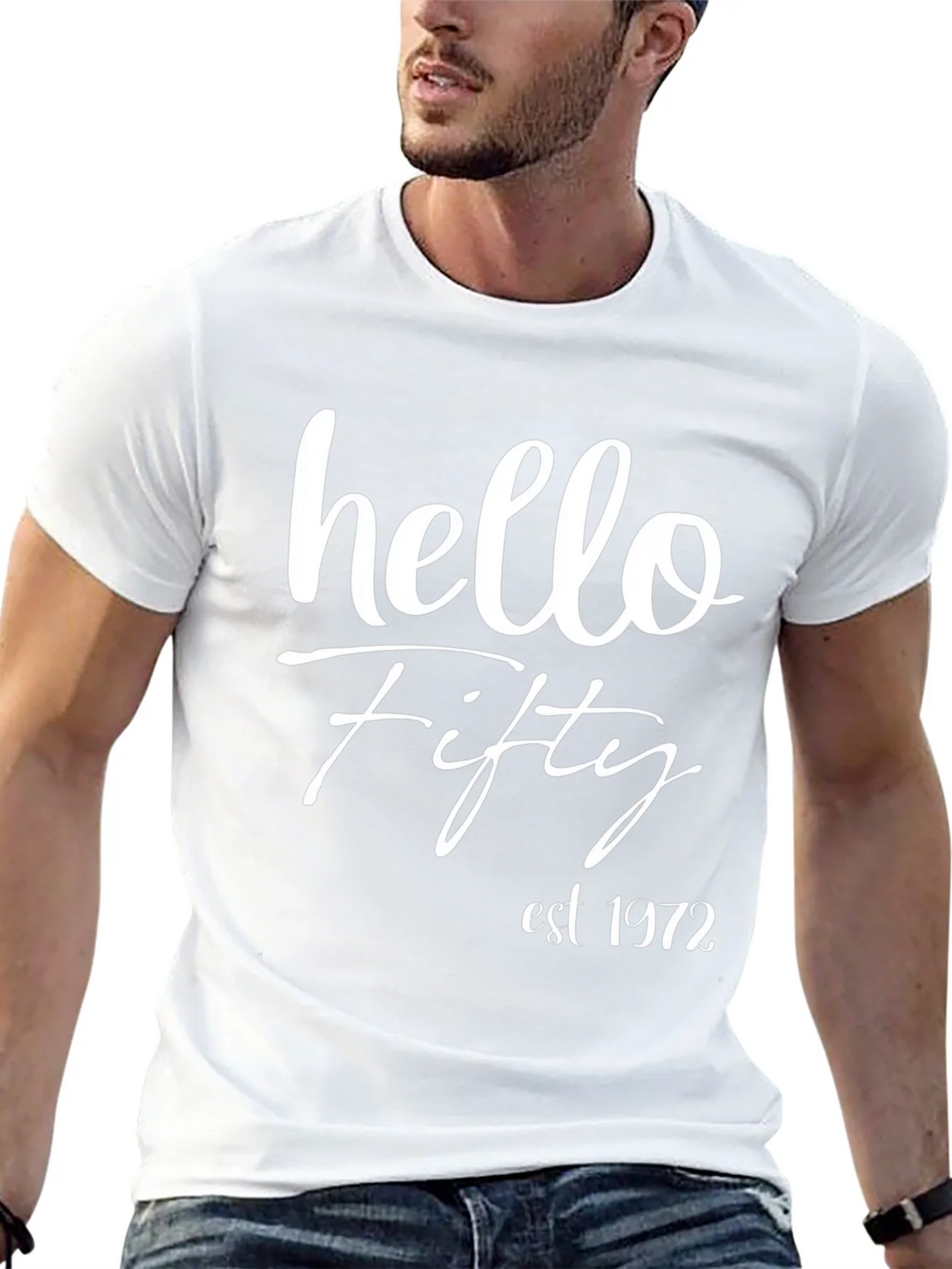 Hello Fifty Est. 1972 Black T-Shirt product image 12