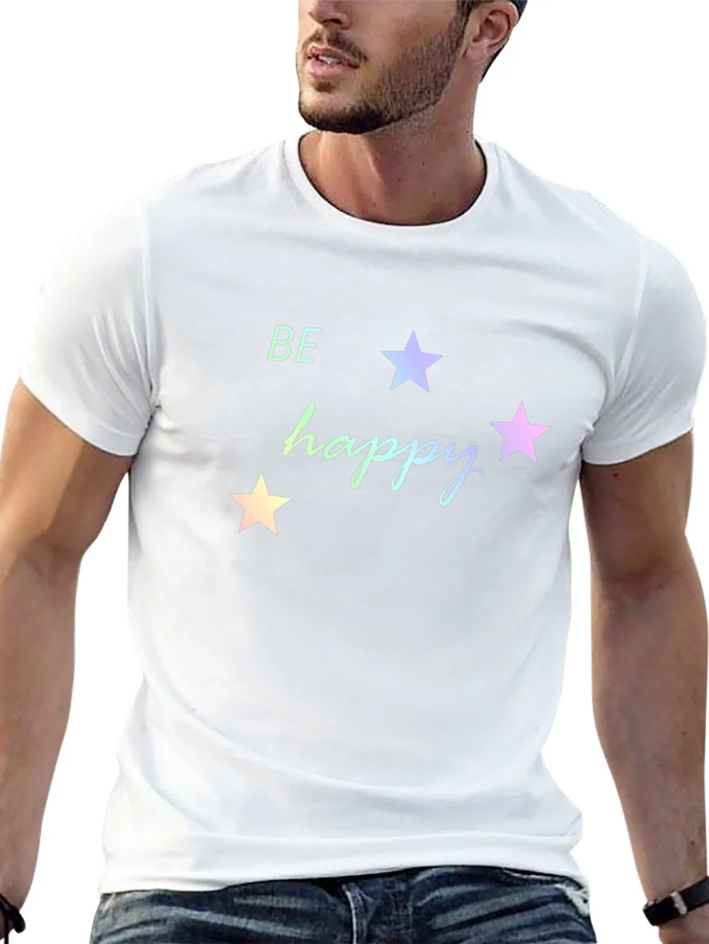 Be Happy Star Graphic Tee - Black product image 12