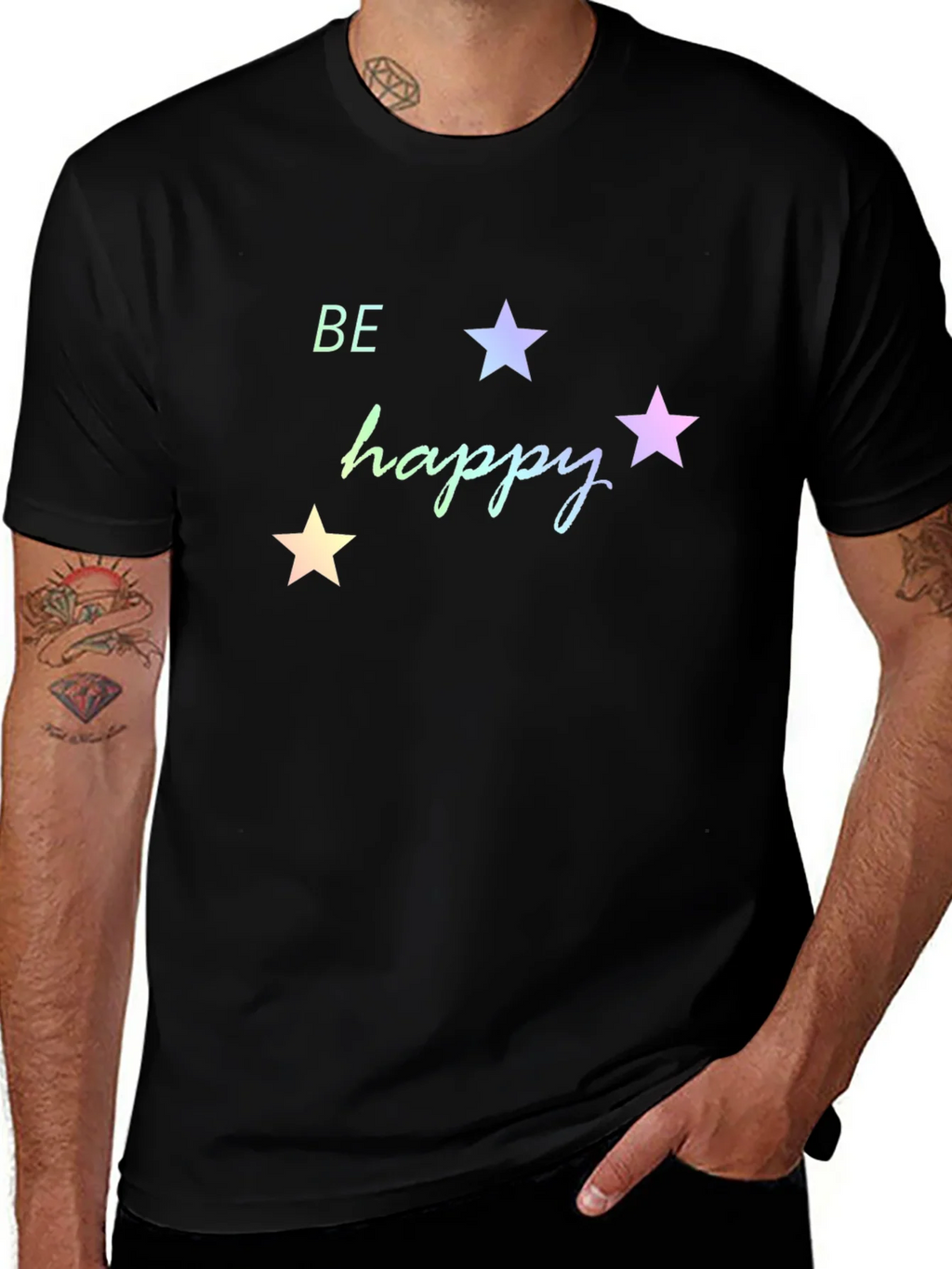 Be Happy Star Graphic Tee - Black product image 1