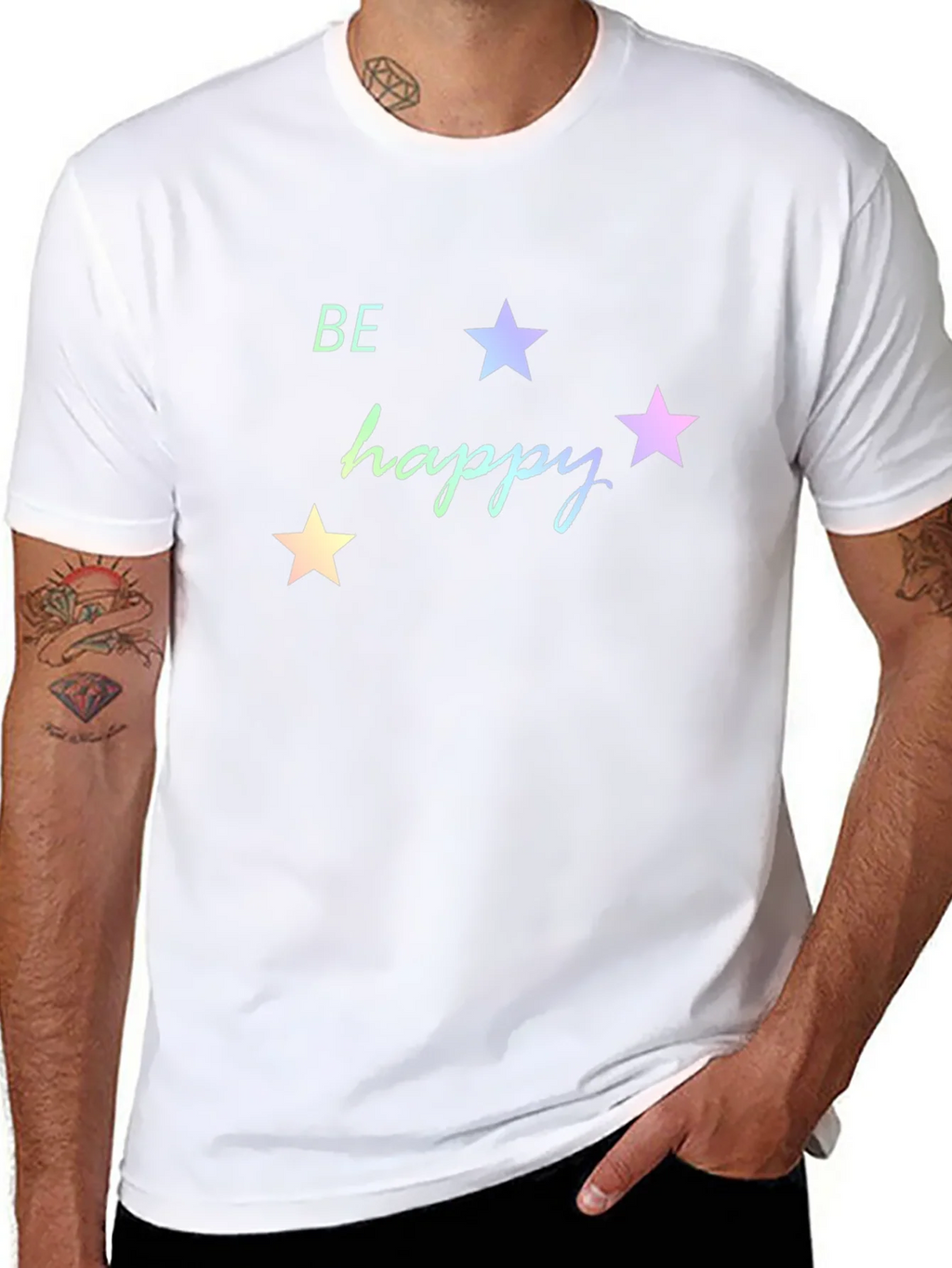 Be Happy Star Graphic Tee - Black product image 7