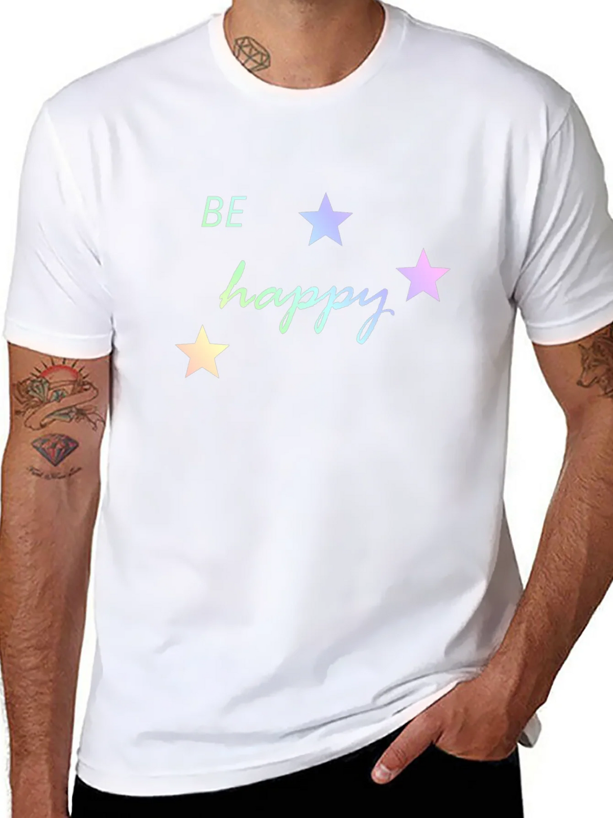 Be Happy Star Graphic Tee - Black product image 7
