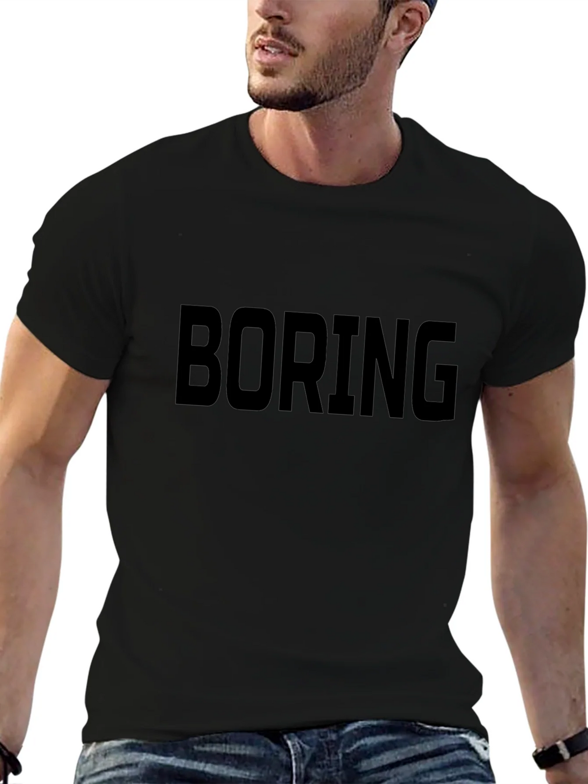 Boring Graphic Tee - Black Casual T-Shirt product image 6